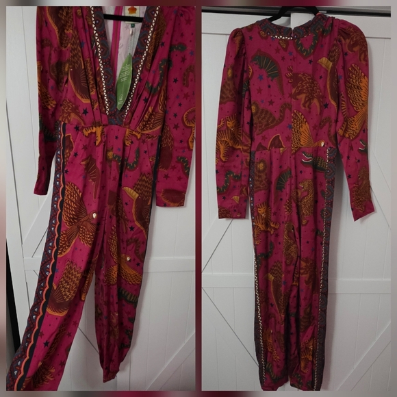 Anthropologie Pants - Farm Rio Punk Jungle Sky Jumpsuit